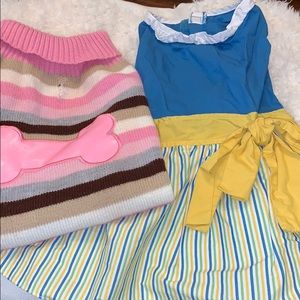 XL LuLupink Dog Sweater and Large Dress